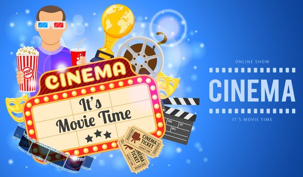 Icons showcasing movie genres like action, comedy, and sci-fi